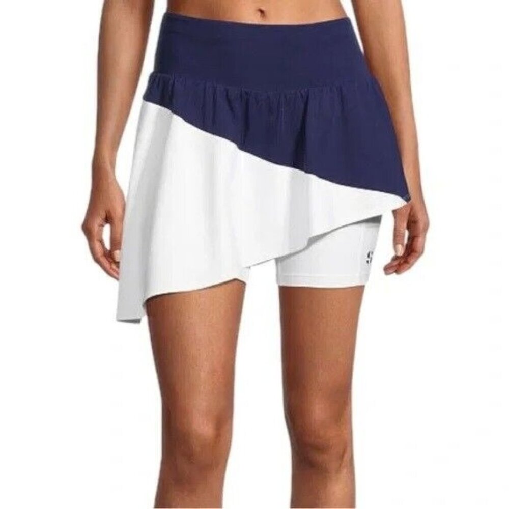Sports Illustrated Mini Tennis Skort Size XXL Asymmetrical Shorts Navy White